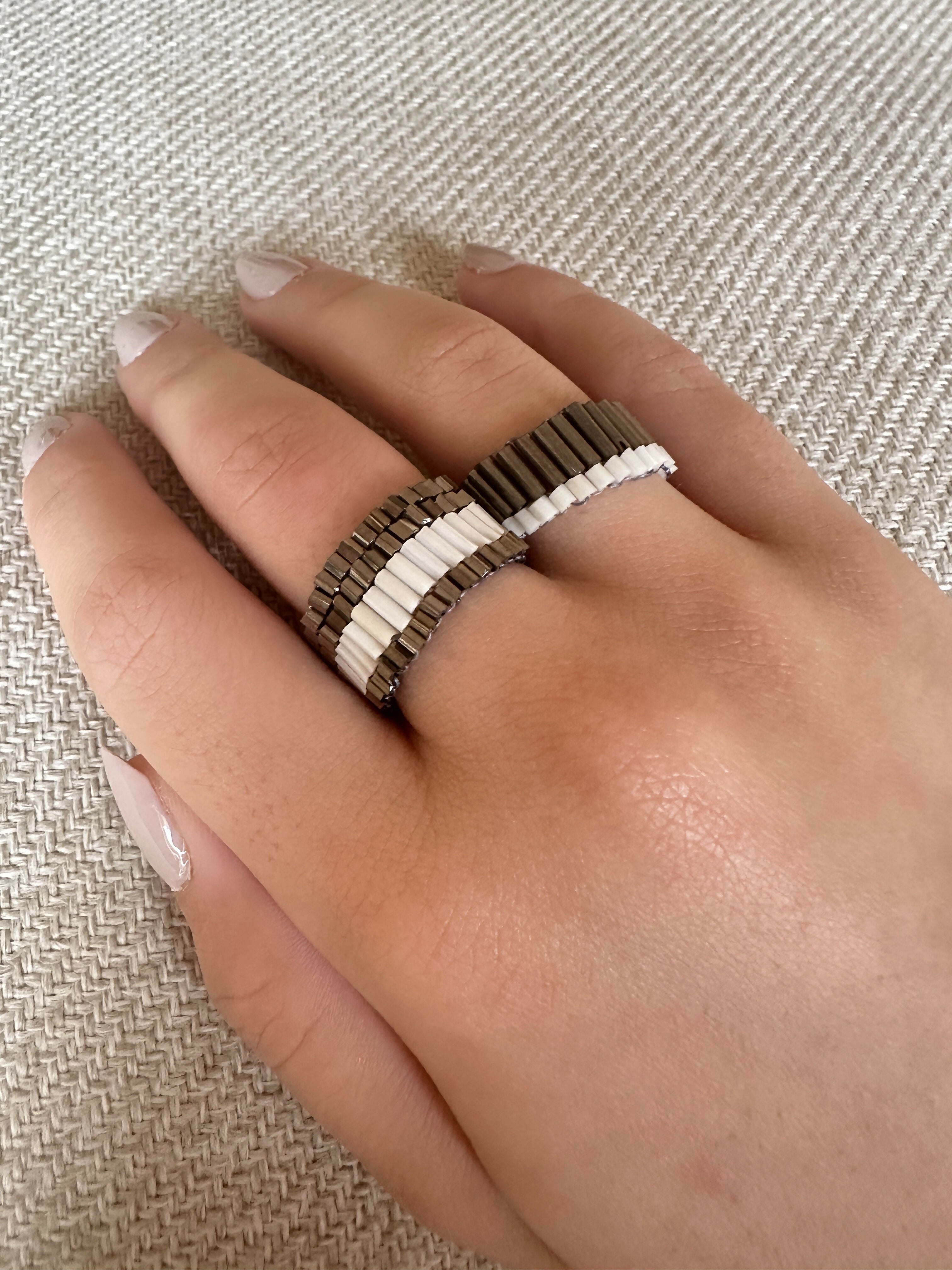 The PUT A RING ON IT collection: Lines serie 11, 3 rows + 1 long row!