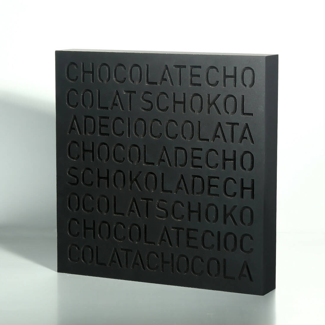 Custom-made corporate black chocolate box design. CHOCOLATE NOT INCLUDED.