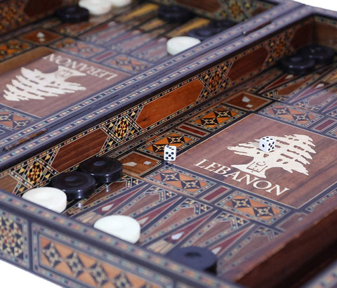 Backgammon SHESH YEK- Laminated Natural Mosaic Seashell