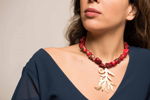 Leaf Coral Necklace by Dina B.