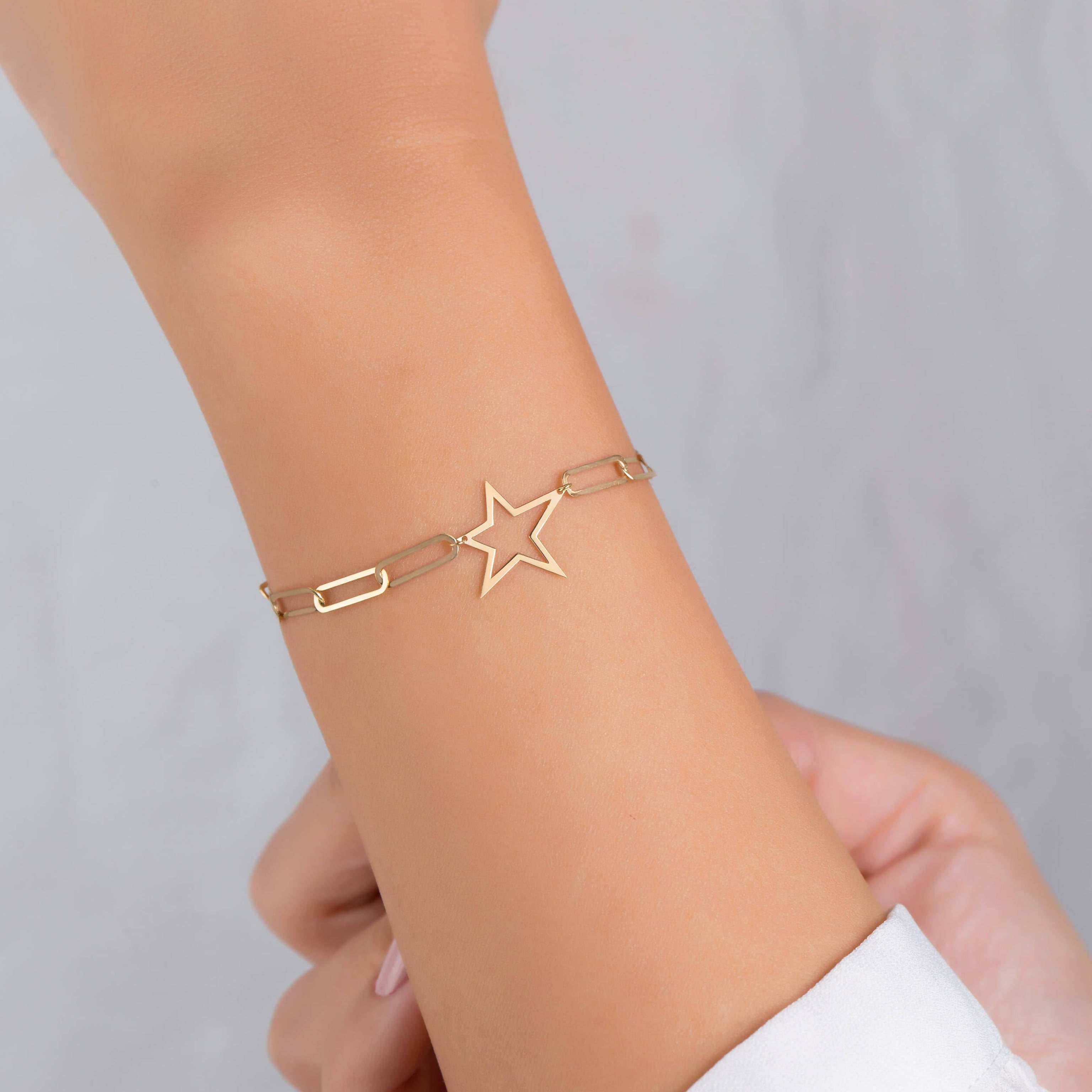18K Gold Paper Clip Star Bracelet - Garo Boyadjian