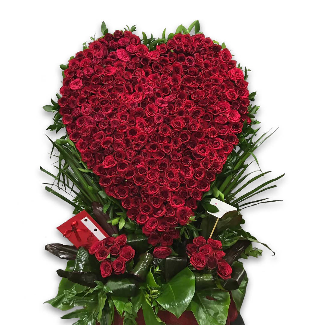 A 500 Red Roses Heart
