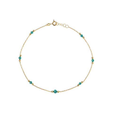 18K Gold Turquoise Beads Anklet - Garo Boyadjian