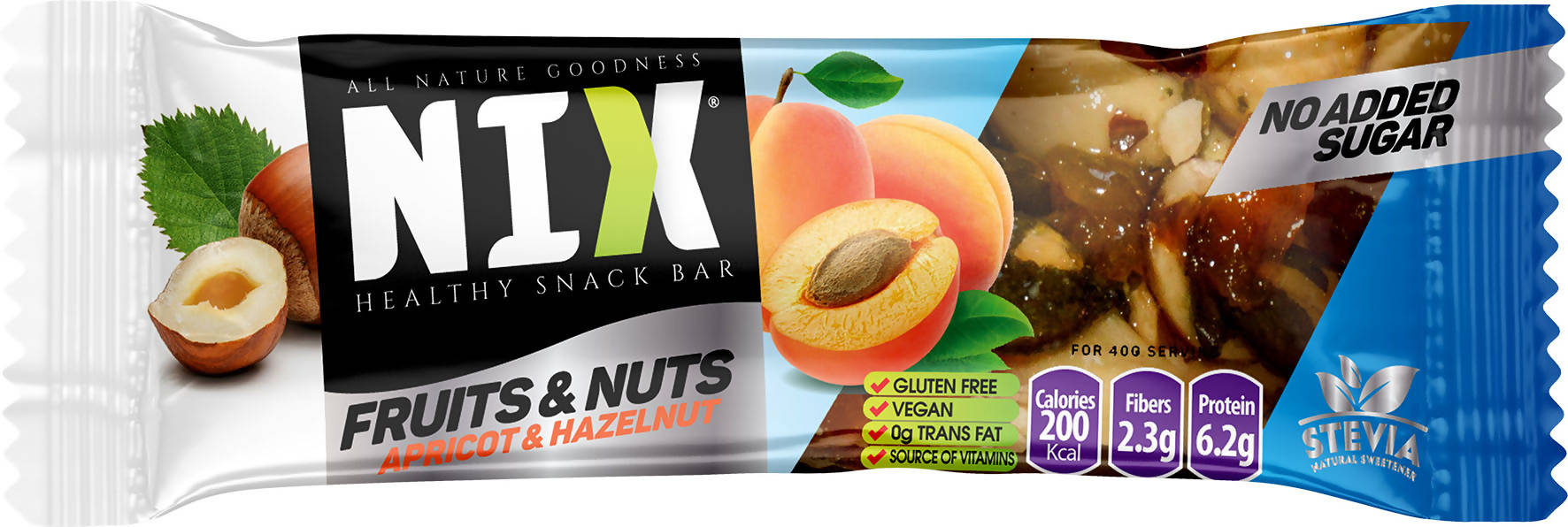 NIX F&N Apricot & Hazelnut Gluten Free vegan Ste-via
