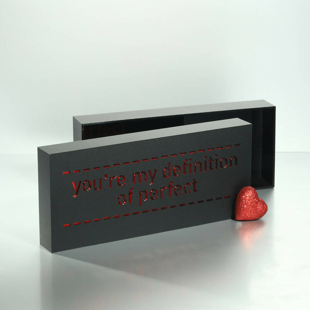 Custom-made rectangular love box design. CHOCOLATE NOT INCLUDED. – LEBZONE