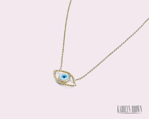 Aida Gold Evil Eye- Karolyn Brown Jewelry