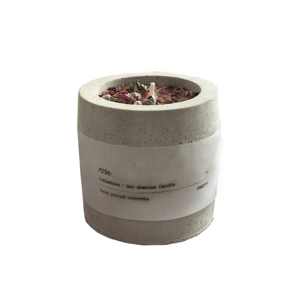 Cement Candle in Rose Scent