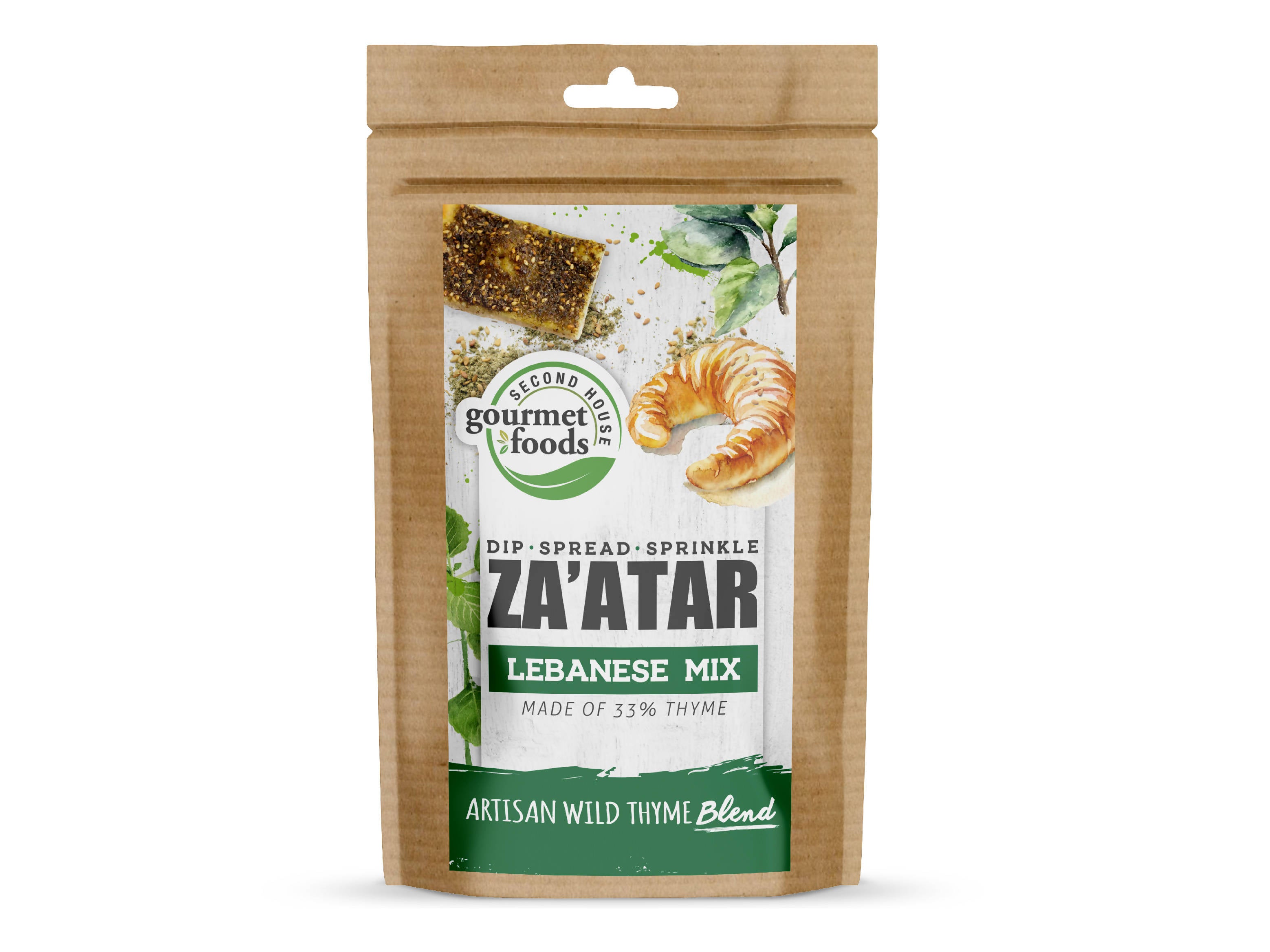 SH Gourmet Foods Zaatar Lebanese Thyme Mix Kraft Bag 150g