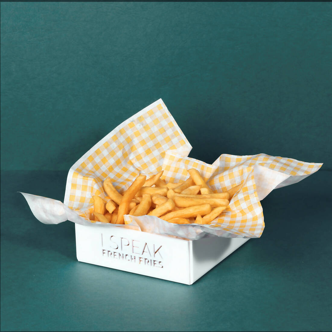 Custom-made french fries box design.