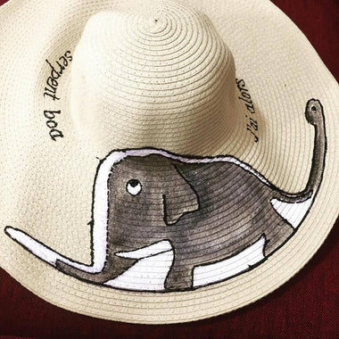 Hat - Hand painted Elephant