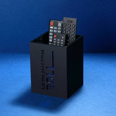Custom-made remote control box design.