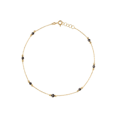 18K Gold Onyx Black Beads Anklet - Garo Boyadjian