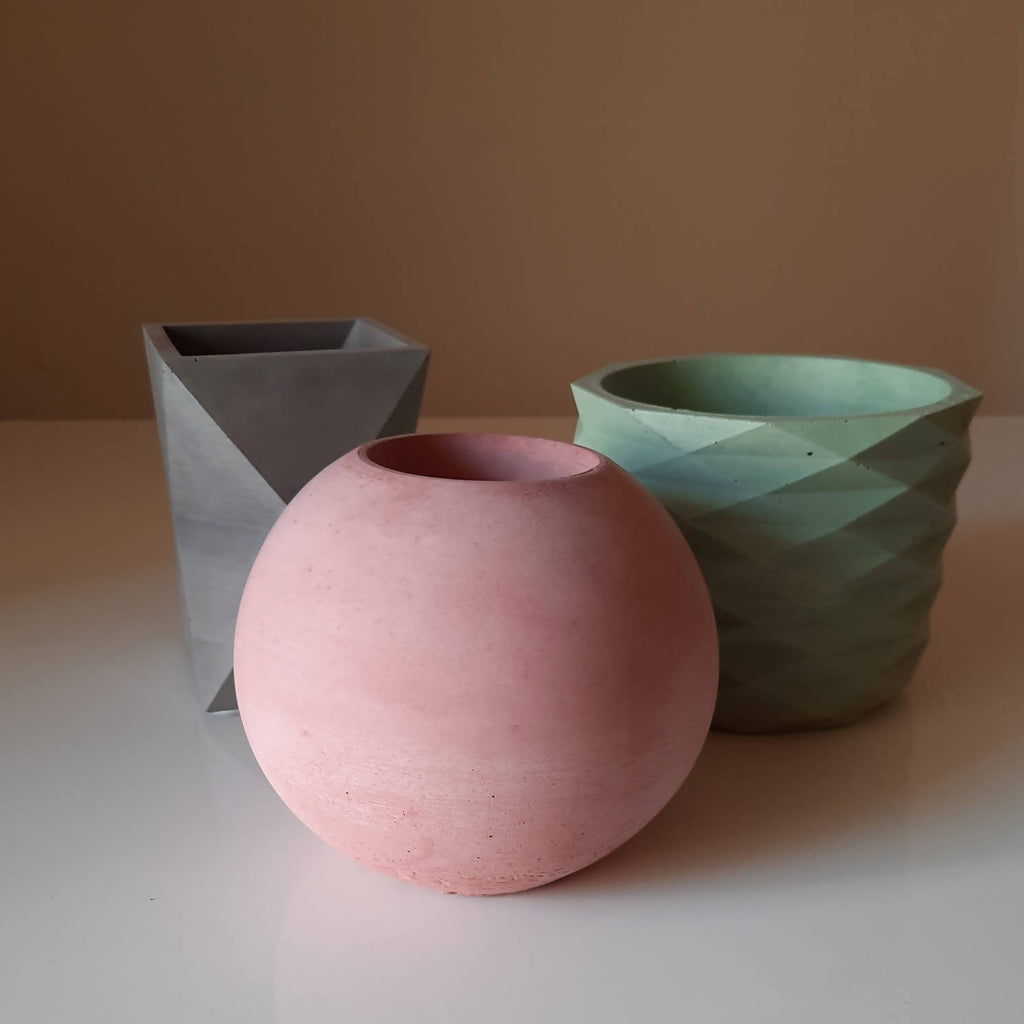 Concrete Sphere Vase