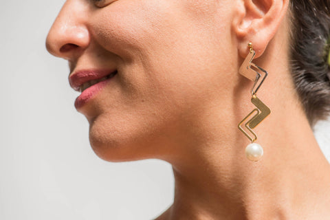 Asymmetric Gee Earrings by Dina B.