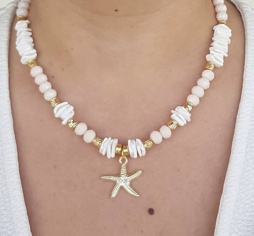 White Shell and Cream Necklace