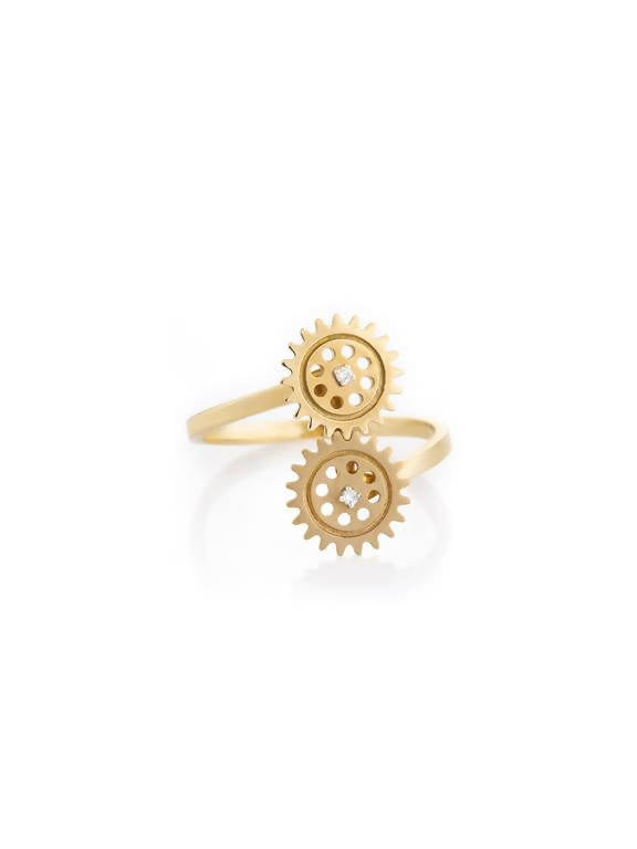 gold-duo-gear-ring - By Delcy