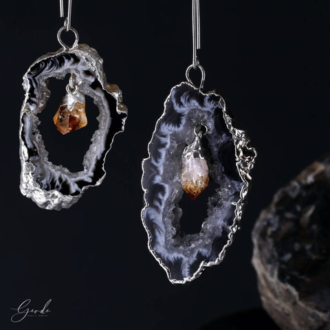 Iron Earrings - Geode Gems