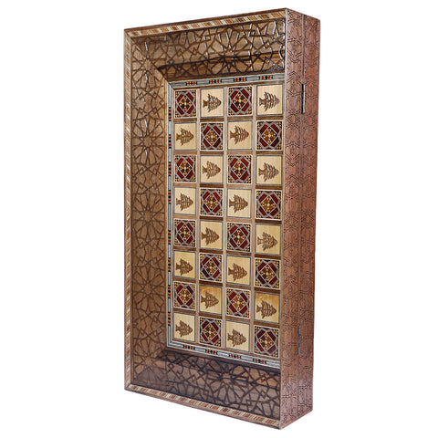 Personalized Backgammon SHESH YEK- Custommade -Gift Ideas - Natural walnut shell Arabic Engraved