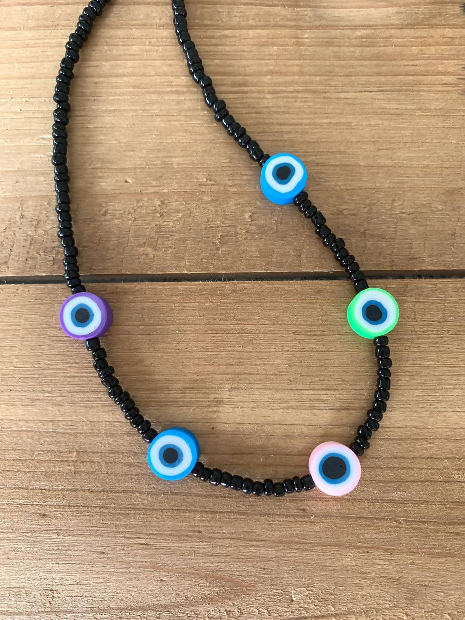 Black with colored eyes choker