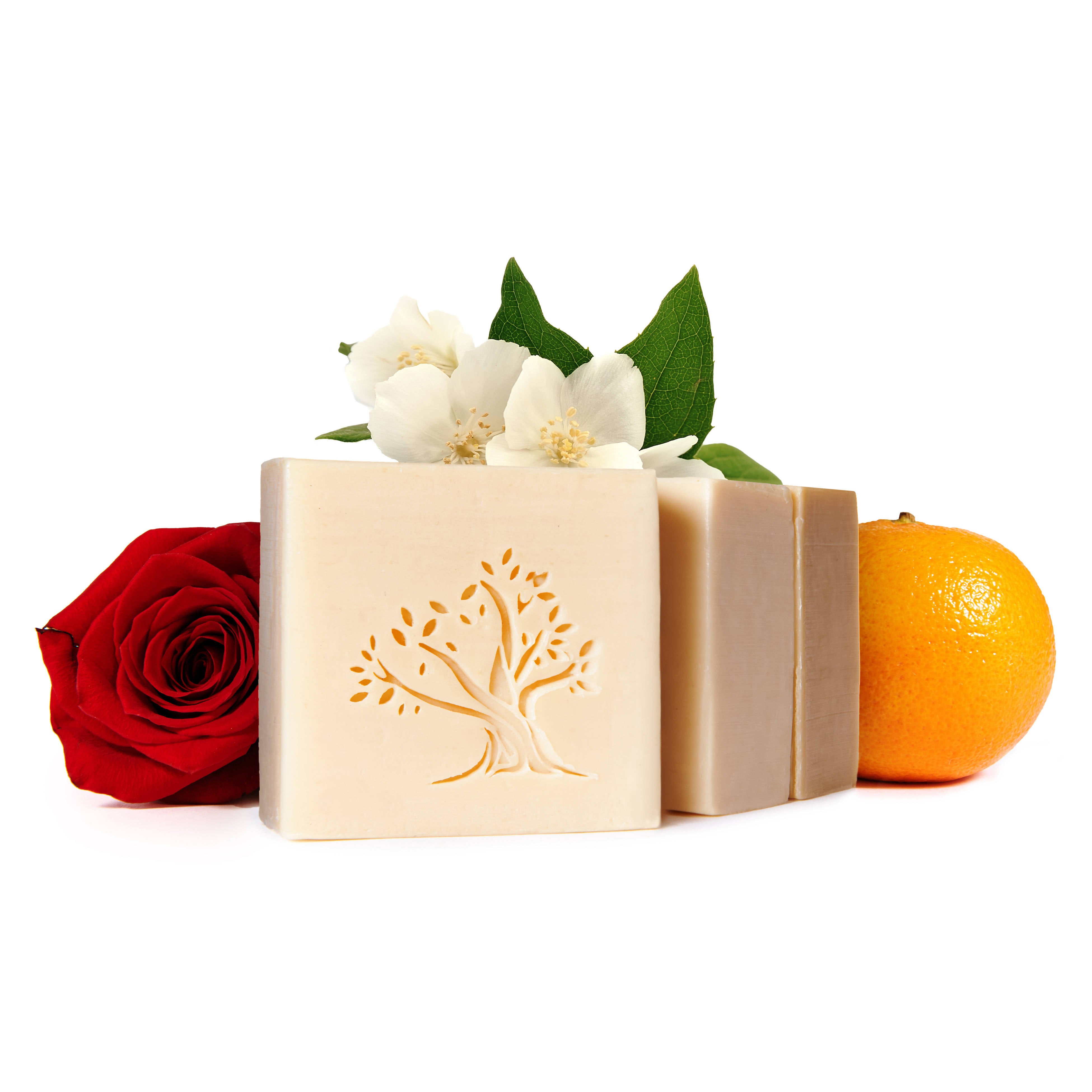 Luxury soap shampoo bath bar rose jasmine orange blossom citrus fresh