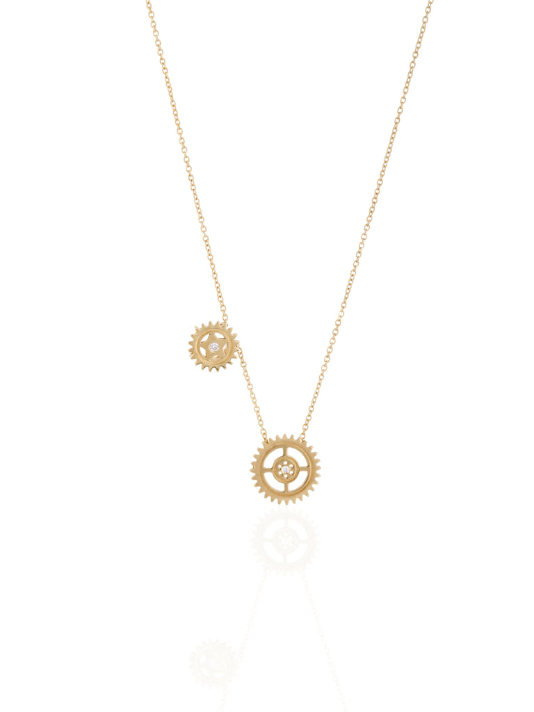 gold-duo-gear-necklace - By Delcy
