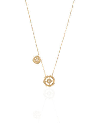 gold-duo-gear-necklace - By Delcy