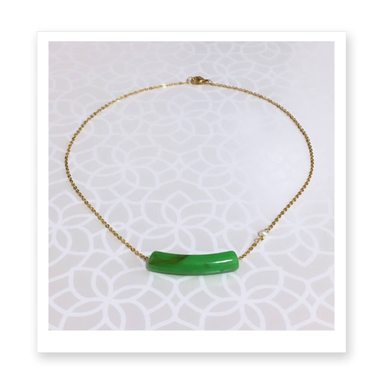 Loulicious Jade Necklace with Pearl