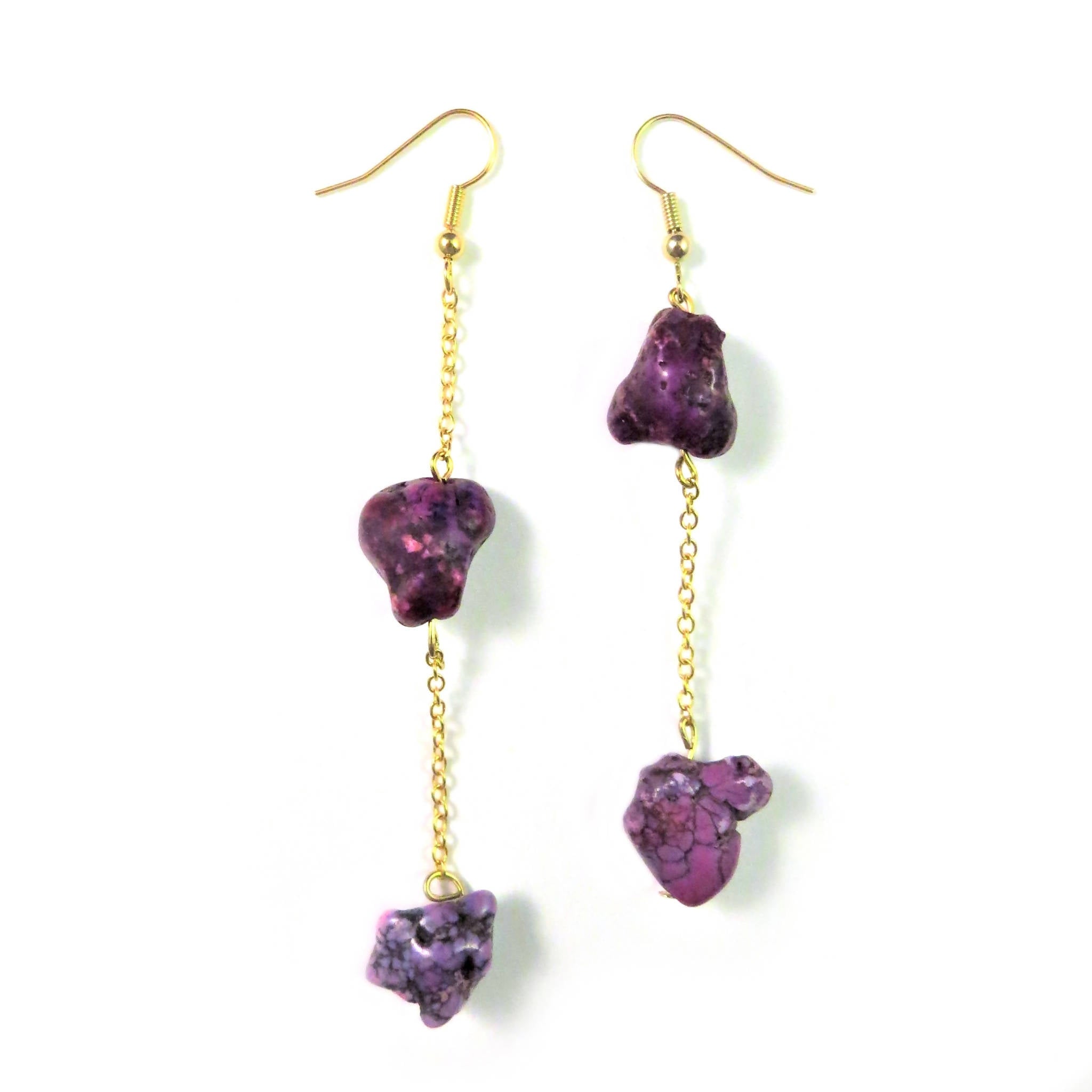 Drop Gemstones Earrings by Dina B.