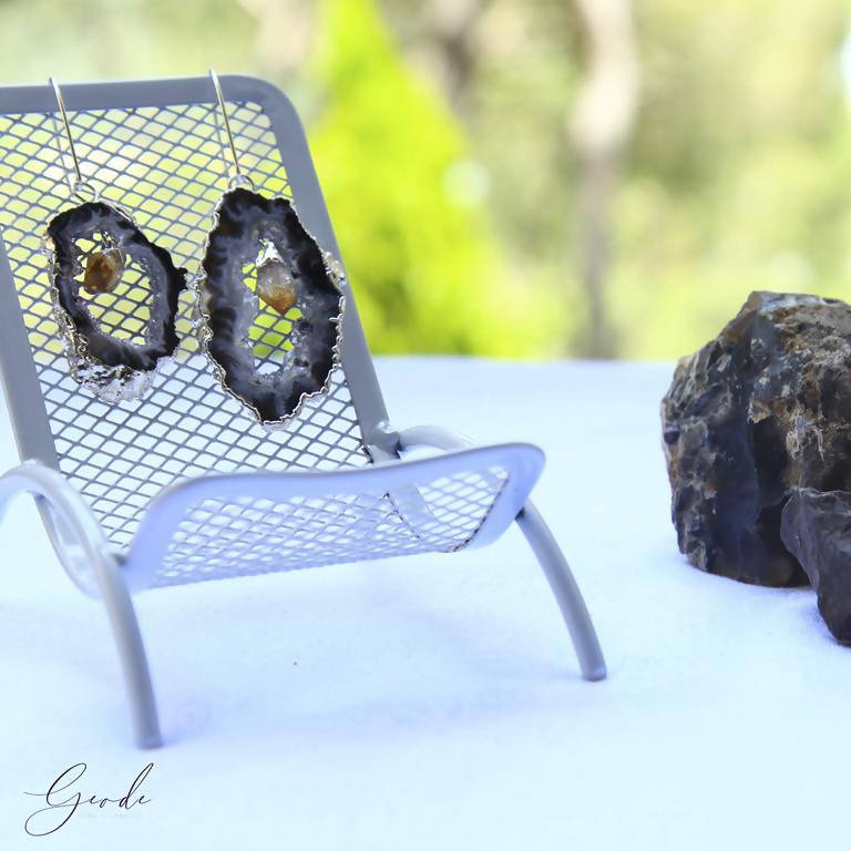 Iron Earrings - Geode Gems