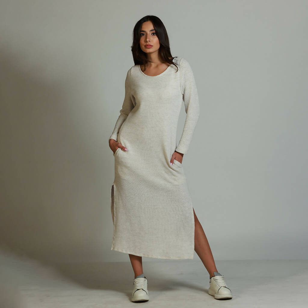 Creamy knit dress