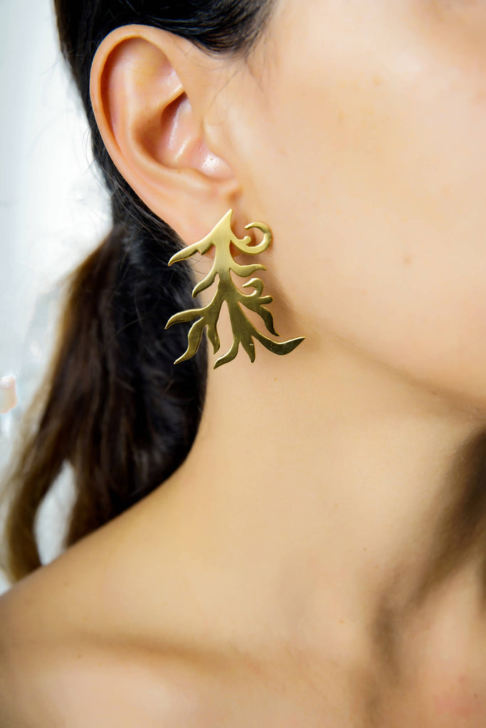 Leaf earrings by Dina B.