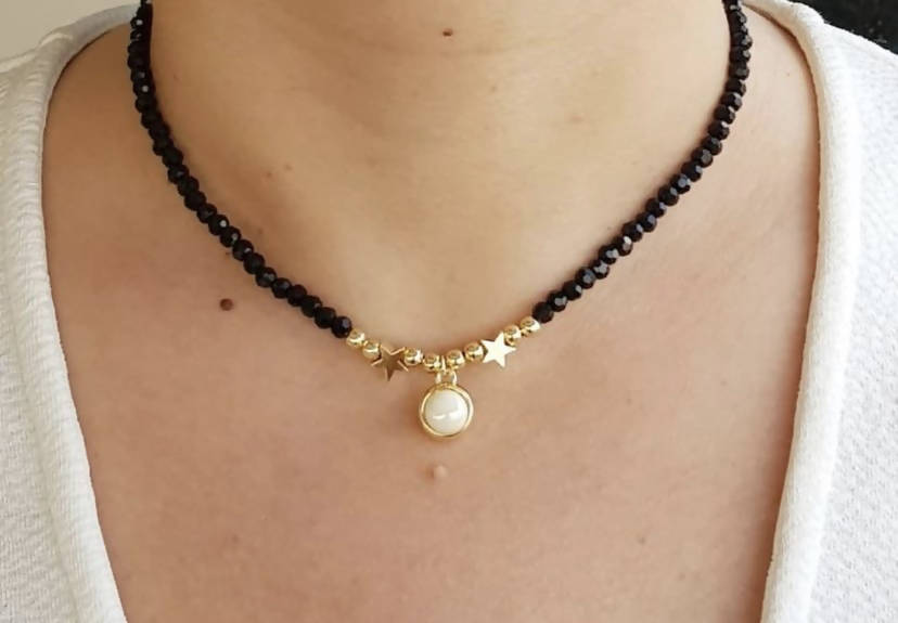 Pearl Gold plated Necklace with Stars
