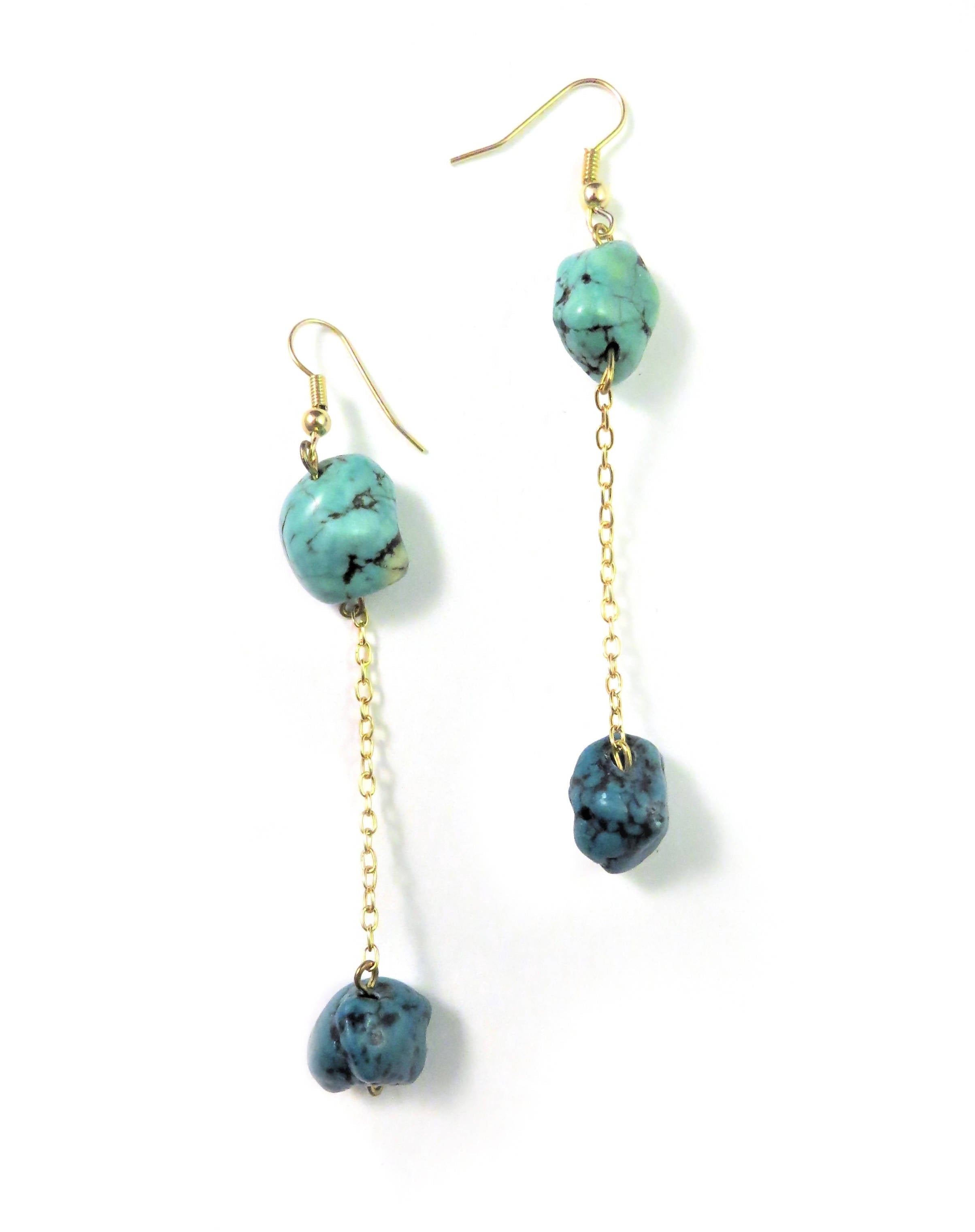 Drop Gemstones Earrings by Dina B.