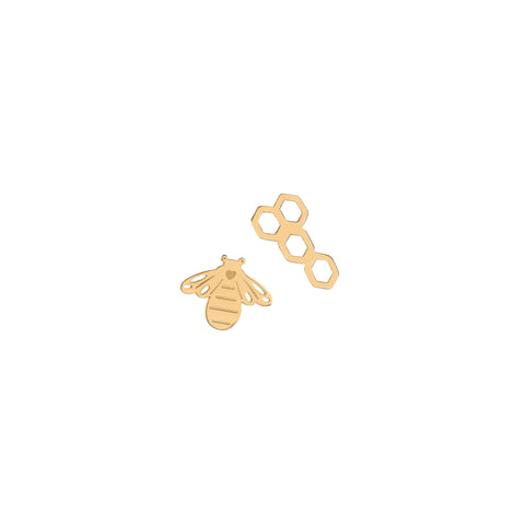 18K Gold Honeycomb Bee Earrings - Garo Boyadjian