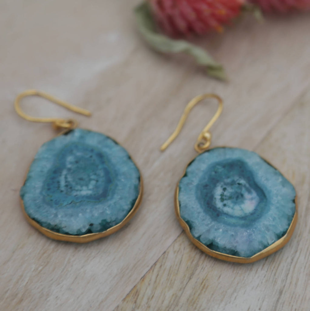 Blue agate earrings